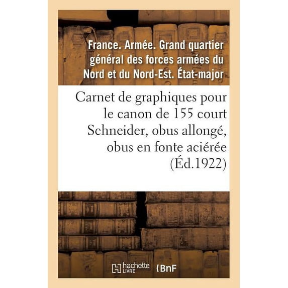 Carnet De Graphiques Pour Le Canon De 155 Court Schneider, Obus Allong , Obus En Fonte Aci R E