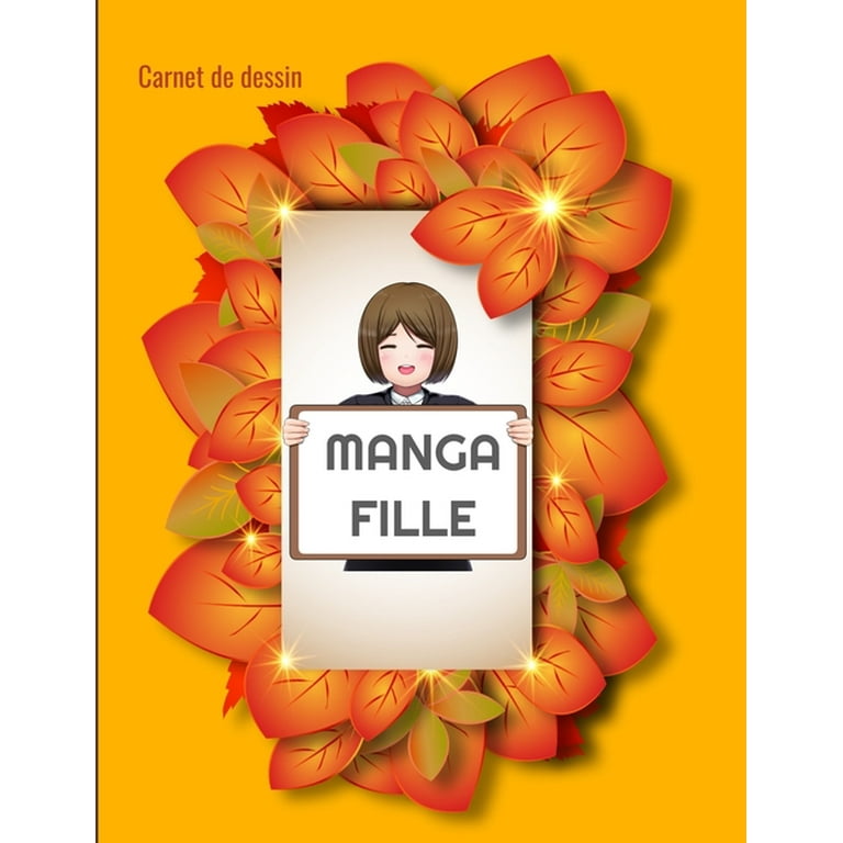 Carnet de dessin : Bloc à dessin: Carnet de dessin Manga fille, grande  taille. 8.5x11 inches 110 pages blanches (Paperback) 