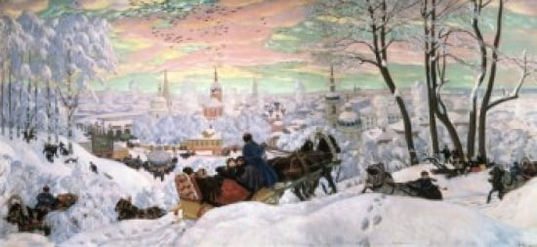 Carnival 1916 Boris Mihajlovic Kustodiev (1878-1927 Russian) Russian State Museum St Petersburg Canvas Art - Boris Mihajlovic Kustodiev (18 x 24)