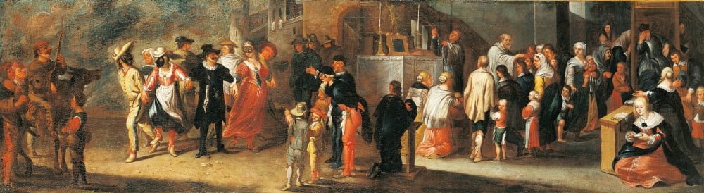 Carnival And Lent Canvas Art - (24 x 18)