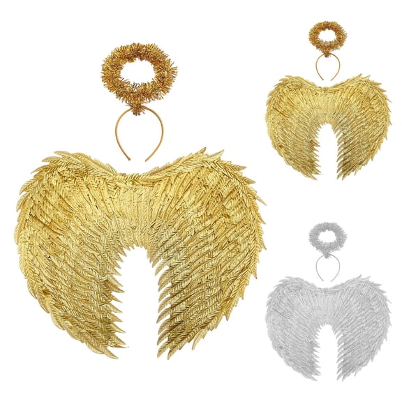 Carnival Angel Wings Headband Carnival Party Stage Dress Up Wings Party Silver One Size