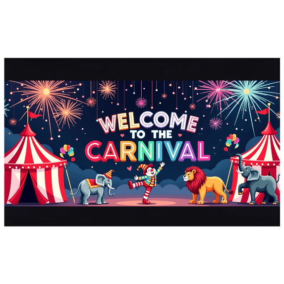 Carnival Backdrop Banner Welcome Decor Festival Party Supplies Photography Circus Decoration Event Celebrations Carnival Theme Background