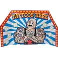 thumbnail image 1 of Carnival Cardboard Tattoo Booth Stand up, Vintage Circus Party Decor, 1 of 3