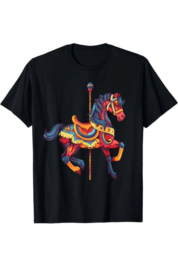 Carnival Carousel Horse Carousel Unicorn T-Shirt Unisex S-5XL Hot Trending Shirt, Vintage Birthday Gift