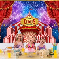 Carnival Circus Background For Photography Red Tents Curtain Circus Stage Theme Photo Background 6X4ft Happy Birthday Party Background Decorations, C