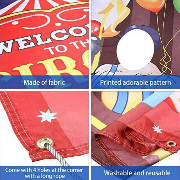 Carnival Circus Party Decoration Carnival Photo Door Banner Backdrop Props, Large Fabric Photo Door Banner for Carnival Circus Party Decor Carnival Game Supplies (Hercules)