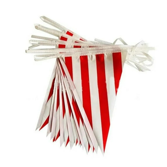 Carnival Circus Party Decorations Supplies Circus Carnival Bunting Banner Red And White Pennant Banner Triangle Bunting Flag For Carnival Birthday Party
