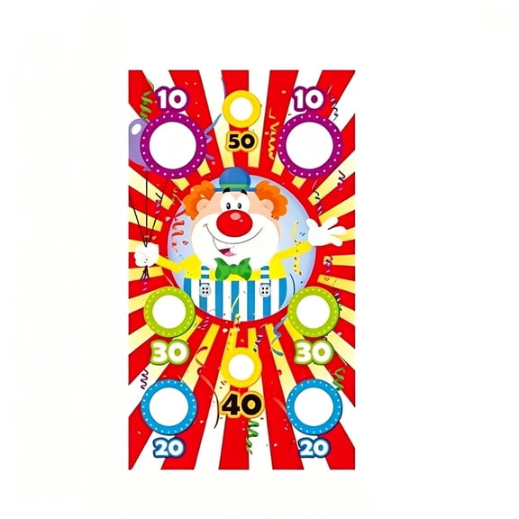 Carnival Circus Toss Game Banner With 3 Bean Bags For Carnival Party Decoration