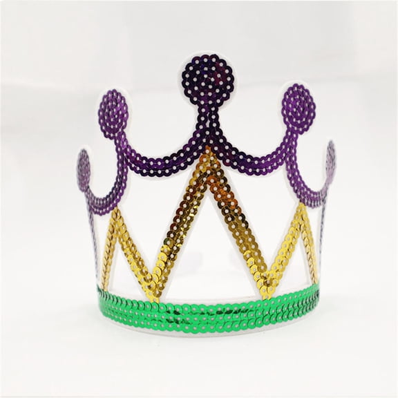 Carnival Colorful Sequin Crown Tiara Prom Party Decoration Birthday Crown Holiday Dress Up Hair Accessories