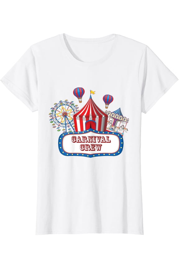 Carnival Crew for Carnival Birthday & Carnival Theme Party T-ShirtMen and women, White T-shirt, size: Extra large