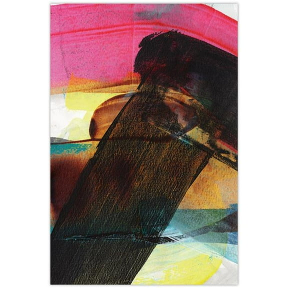 "Carnival Crossing Abstract I" Frameless Free Floating Reverse Printed Tempered Glass Wall Art