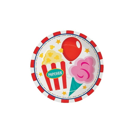 Carnival Dessert Plates - Party Supplies - 8 Pieces
