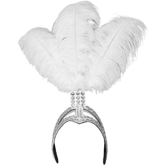 Carnival Feather Headpiece Showgirl Headband Women's Feather Pageant Headband 1920s Flapper Headband Mardi Gras Party Headwear Costume Accessory