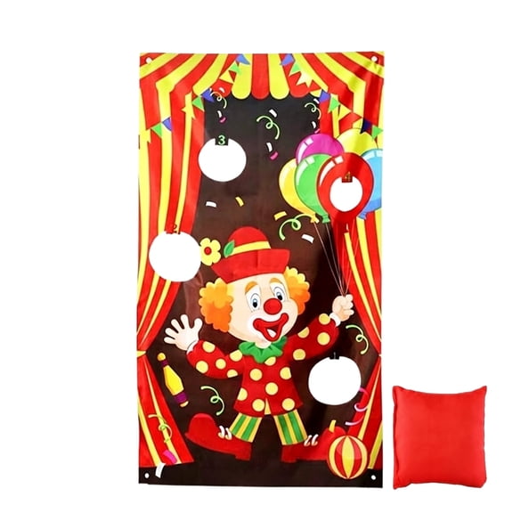 Carnival Games Bean Bag Toss Game Set with Hanging Canvas Flags for Parties and Festive Event Entertainment with 1 Pcs Hacky Sack A