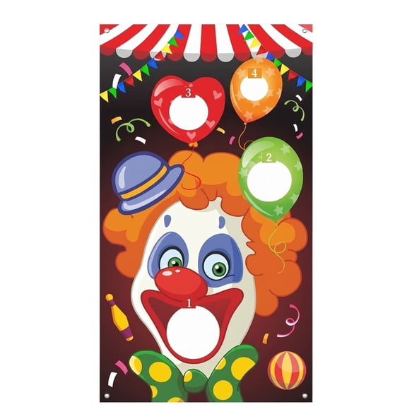 Carnival Games Bean Bag Toss Game Set with Hanging Canvas Flags for Parties and Festive Event Entertainment with 1 Pcs Hacky Sack C
