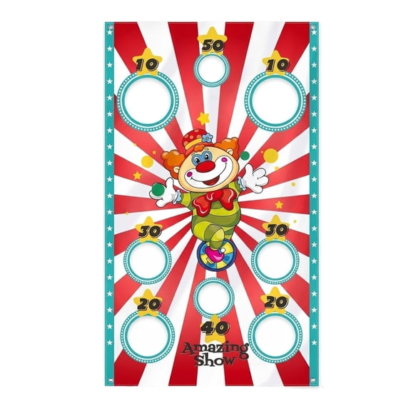 Carnival Games Bean Bag Toss Game Set with Hanging Canvas Flags for Parties and Festive Event Entertainment with 1 Pcs Hacky Sack D
