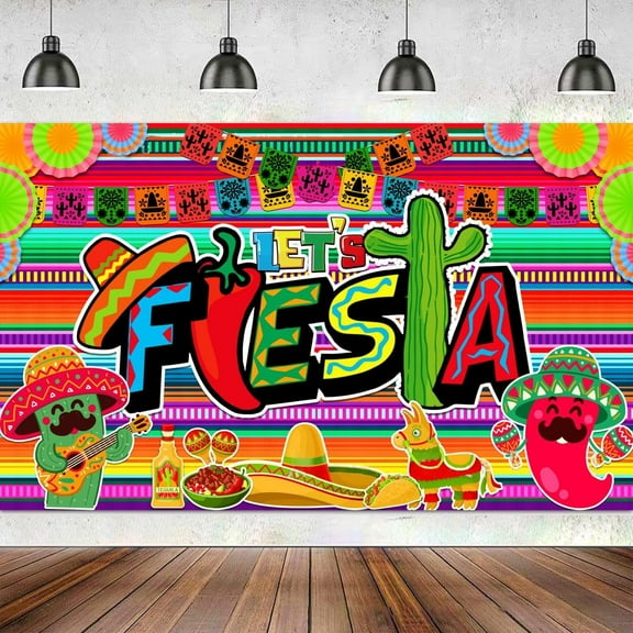 Carnival Graduation Party Decorations May 5th Mexican Background Fabric Banner Colorful Stripes For Home Room Decor Bedroom Favors Pink