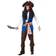 Carnival Halloween Couple Caribbean Pirates Costume Classic Jack Captain Clubwear Role Play Cosplay Fancy Party Dress
