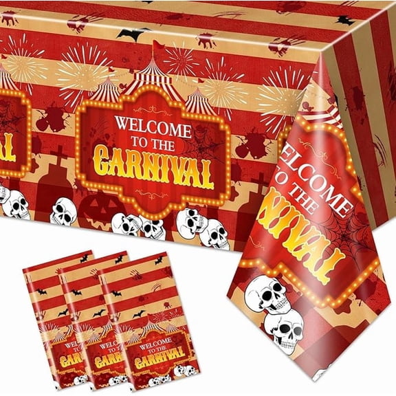 Carnival Halloween Plastic Tablecloth Evil Clown Circus Decorations 108x54
