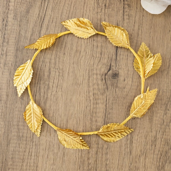 Carnival Halloween Roman Laurel Crown Headband, Christmas Bride Golden Leaf Wreath Headdress, Gold Simulation Flower Hair Hoop, Costume Accessory for Wedding Party Cosplay Holiday Celebration