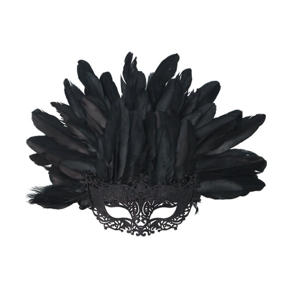 Carnival Headpieces Mask for Women Feather Headdress Mardi Gras Accessories 1920s Flapper Headband