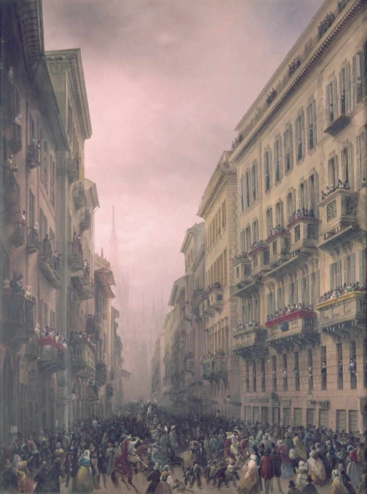 Carnival In Milan (Carnevale A Milano) Canvas Art - (24 x 36)