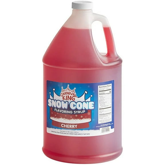 Carnival King 1 Gallon Slushy Syrup Cherry Concentrated Drink Mix for Frozen Slushies, Smoothies & More