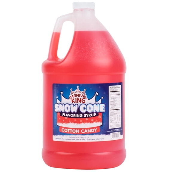 Carnival King 1 Gallon Snow Cone Syrup Cotton Candy- Delicious Shaved Ice Slushy Drink Flavoring for Machines & Parties