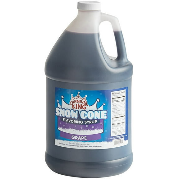 Carnival King 1 Gallon Snow Cone Syrup Grape - Delicious Shaved Ice Flavoring for Machines & Parties
