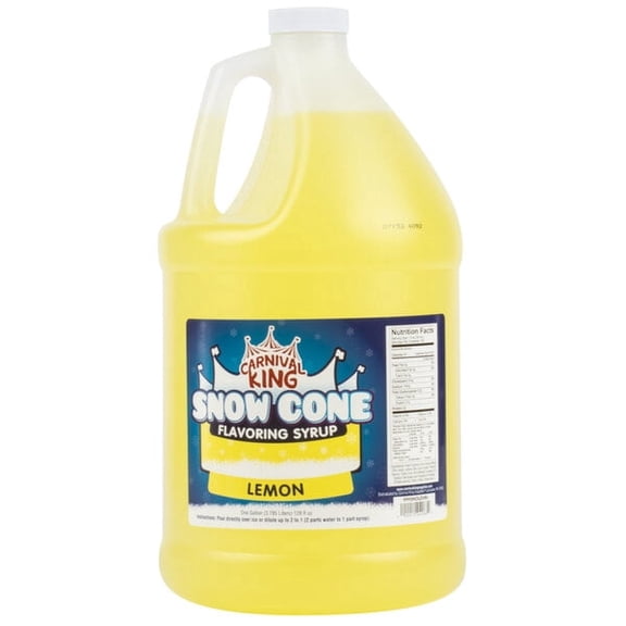 Carnival King 1 Gallon Snow Cone Syrup Lemon - Delicious Shaved Ice Flavoring for Machines & Parties