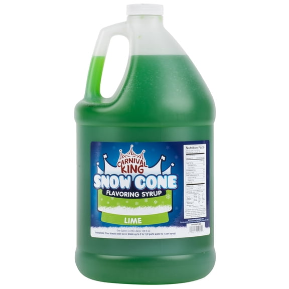 Carnival King 1 Gallon Snow Cone Syrup Lime - Delicious Shaved Ice Slushy Drink Flavoring for Machines & Parties