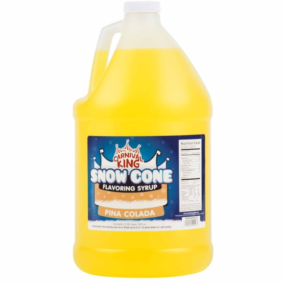 Carnival King 1 Gallon Snow Cone Syrup Pina Colada - Delicious Shaved Ice Flavoring for Machines & Parties