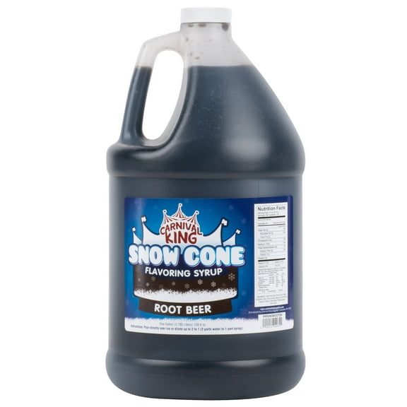 Carnival King 1 Gallon Snow Cone Syrup Root Beer - Delicious Shaved Ice Flavoring for Machines & Parties