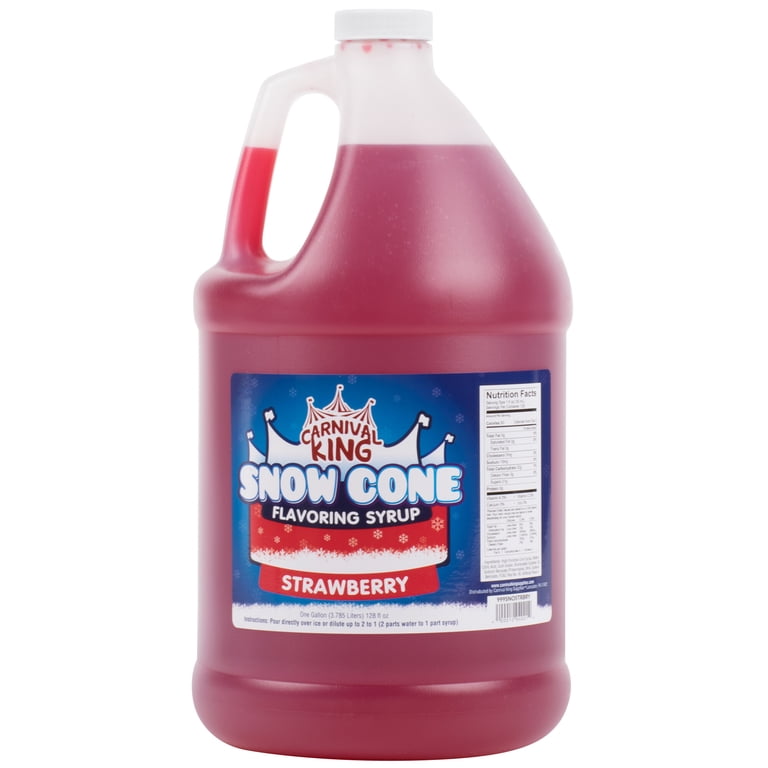 Carnival King, Snow Cone Syrup, 1 Gallon, Strawberry Flavor