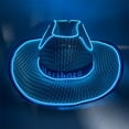 thumbnail image 1 of Carnival Lighted Cowboy Hat Mardi Gras Light Up Cowgirl Hat Venetian Carnival LED Flashing Cap Sequin Party Cap Dance Party Accessory Masquerade Party Supply for Wedding Bridal(Blue), 1 of 3