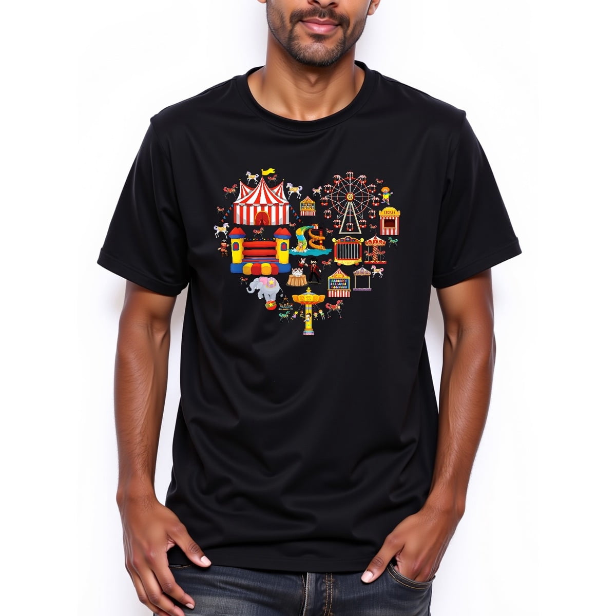 Carnival Love Tee: T-Shirt with a Heart Made Up of Various Carnival And ...
