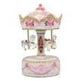 thumbnail image 1 of Carnival Merry Go Round Princess Pink Royal Horse Ponies Musical Carousel Statue, 1 of 6