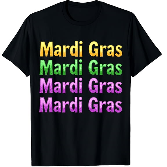 Carnival New Orleans Mardi Gras Party Fat Tuesday Graphic Crew Neck Short Sleeve T-Shirts (Men's, Women's)