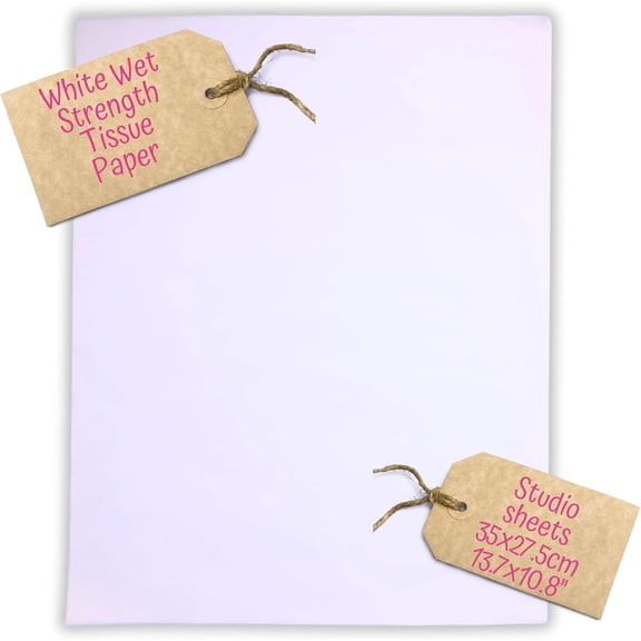 Carnival Papers Wet Strength Tissue Paper Small Sheets Oversize A4 Great for Gel Plate Printing, Mixed Media Crafts, Clay Tracing Super Strong White Tissue Paper