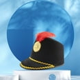 thumbnail image 1 of Carnival Plume Parade Hat - Cosplay Marching Band Fantasy Outfit Accessory (Feather & Glitter Design) Under 5$, Hontri Hat with Feather Hat Cos Honor Guard Hat Drum , Black, One Size, 1 of 4