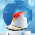 thumbnail image 1 of Carnival Plume Parade Hat - Cosplay Marching Band Fantasy Outfit Accessory (Feather & Glitter Design) Under 5$, Hontri Hat with Feather Hat Cos Honor Guard Hat Drum , White, One Size, 1 of 4