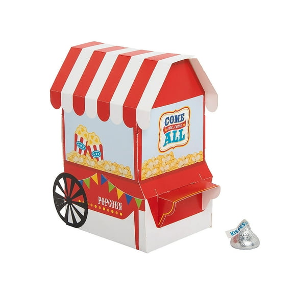 Carnival Popcorn Stand Favor Box - 12 Pieces