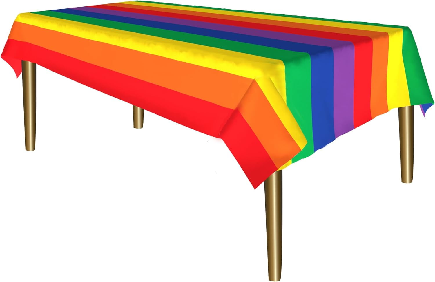 Carnival Pride Rainbow Glossy Plastic Rectangular Tablecloth Set