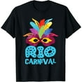 thumbnail image 1 of Carnival Rio de Janeiro Celebration Brazil Carnival Mask T-Shirt, 1 of 3