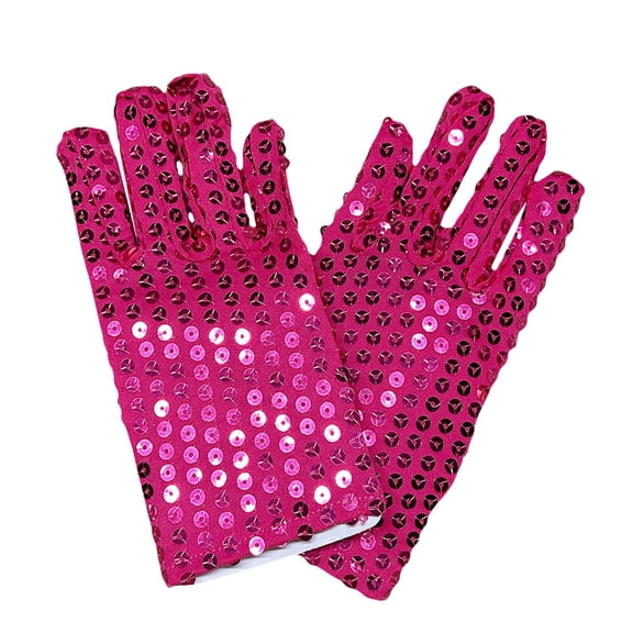 Carnival Sequins Gloves for Women Cold Weather Wool Skiing Warm Plush Cozy Upgraded Touch Screen Womens Mittens Hot Pink