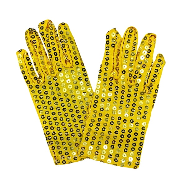 Carnival Sequins Gloves for Women Winter Clothing Faux Fur Skiing Warm Plush Waterproof Touchscreen Womens Mittens Gold