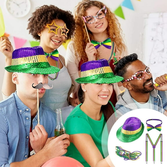 Carnival Set Three Color Festival Dress Up Combination Carnival Party Glitter Decoration Supplies, A