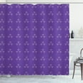 thumbnail image 1 of Carnival Shower Curtain, Fleur-de-Lis Pattern with Mardi Gras Celebration Victorian Rococo Baroque Art Design, Fabric Bathroom Set with Hooks, 69W X 75L Inches Long, Purple, by Ambesonne, 1 of 3