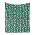 thumbnail image 1 of Carnival Soft Flannel Fleece Blanket, Entertaining Clown Faces in Variety of Emotions Sad or Cheerful Party Theme, Cozy Plush for Indoor and Outdoor Use, 50" x 60", Teal Multicolor, by Ambesonne, 1 of 6