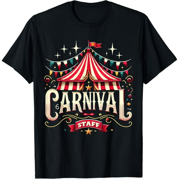 Carnival Staff Circus Matching T-ShirtMen and women, Black T-shirt, size: Extra large